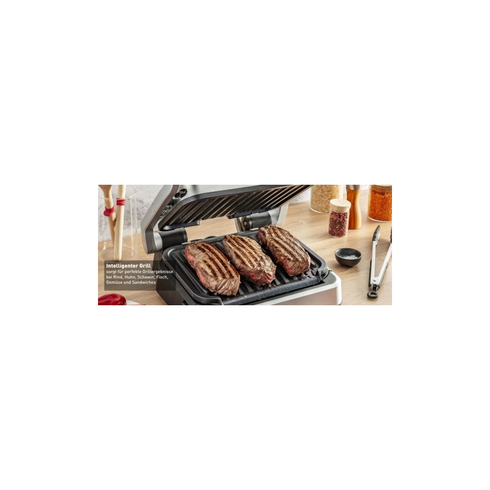 Produktbild för Tefal OptiGrill 2in1 GC773D10, Rostfritt stål, Metall, Rekta...