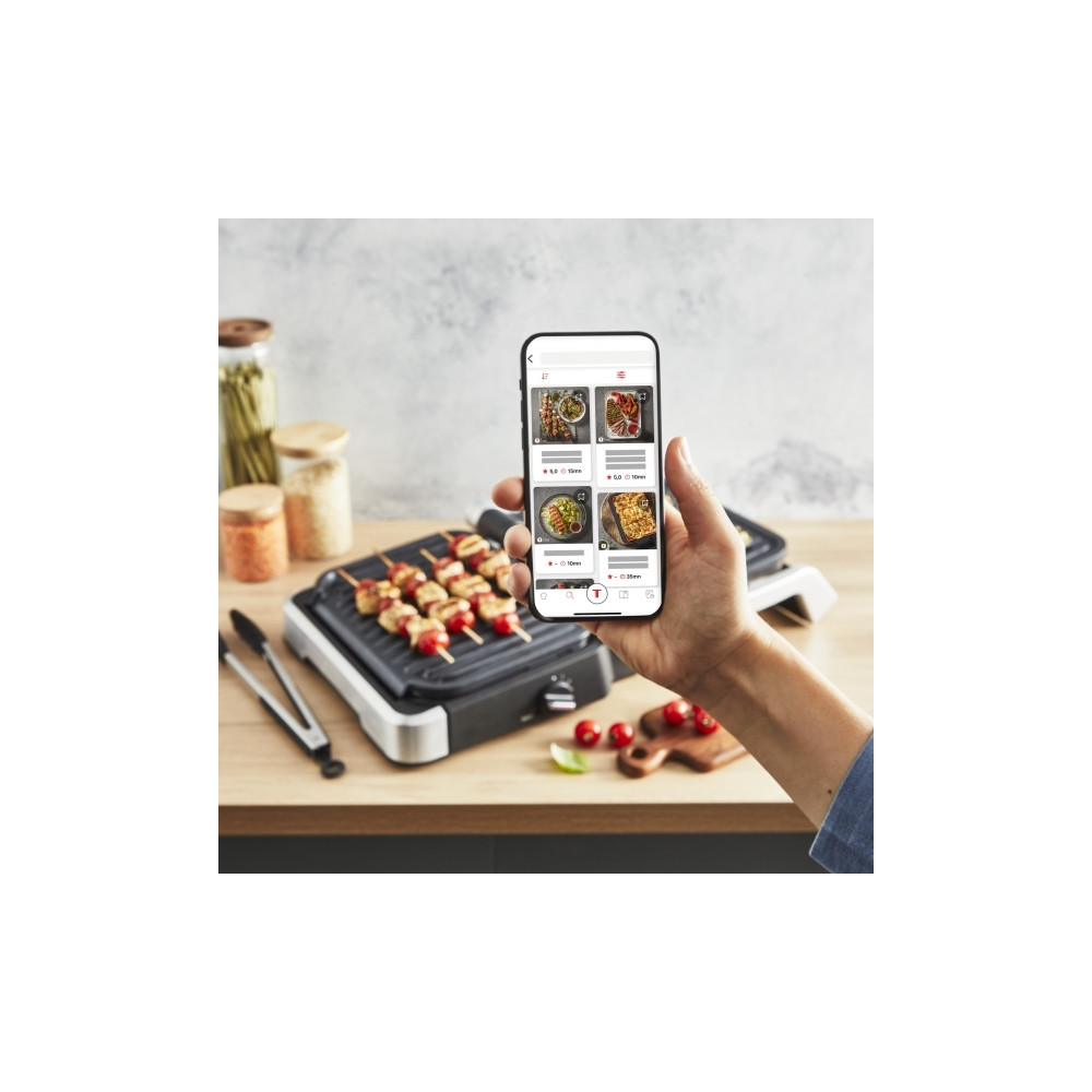 Produktbild för Tefal OptiGrill 2in1 GC773D10, Rostfritt stål, Metall, Rekta...