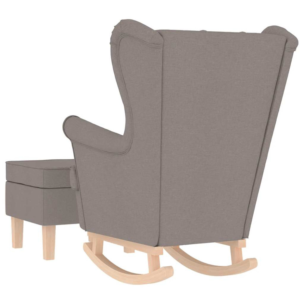 Produktbild för Gungstol med fotpall taupe tyg