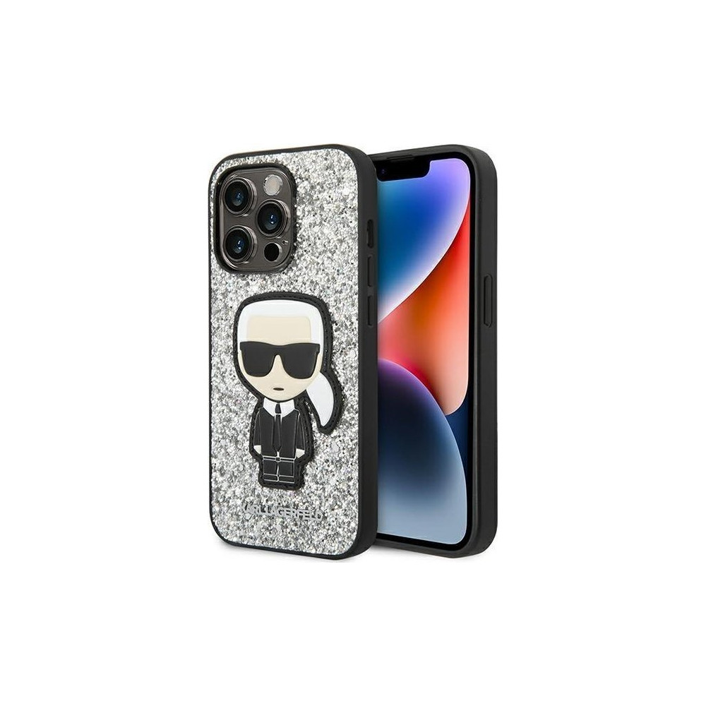 Produktbild för Karl Lagerfeld Fodral till iPhone 14 Pro 6,1" hardcase silve...