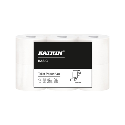 KATRIN Katrin Classic System Toilet 800 - toalettpapper - 800 ark - rulle - 100 m - vit (paket om 36)
