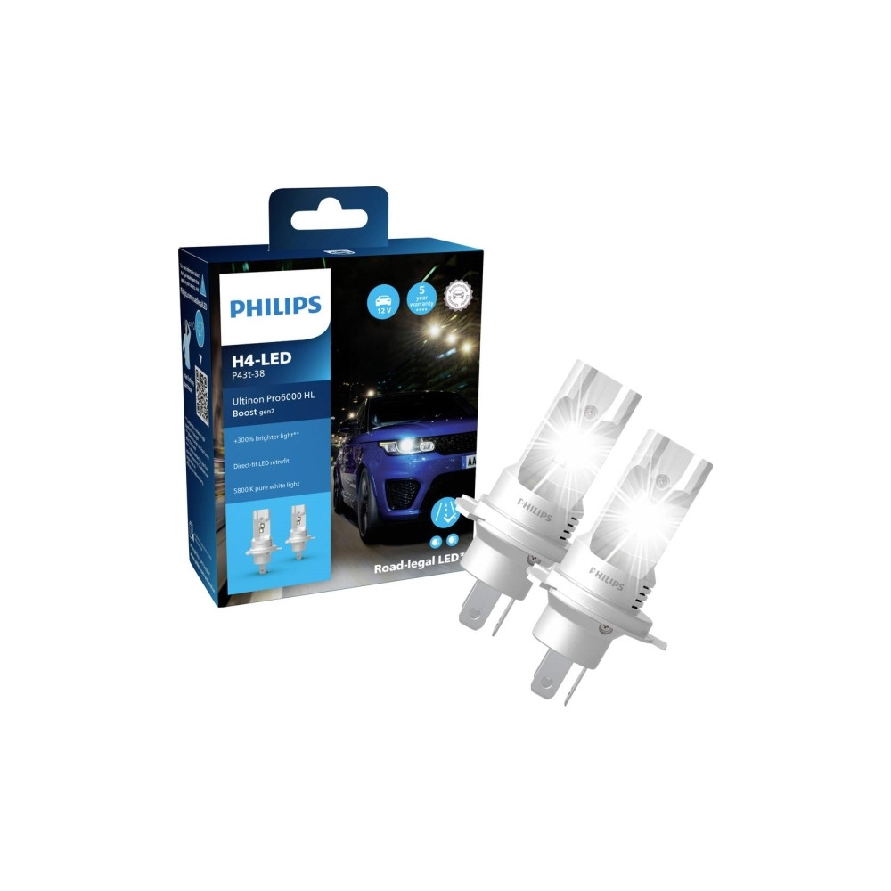 Produktbild för Philips Ultinon Pro6000 Boost LED H4 Gen 2. ECE