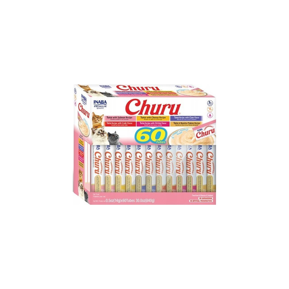 Produktbild för Inaba Foods INABA CAT CHURU VARIETIES tonfisk kattgodis 60 x...