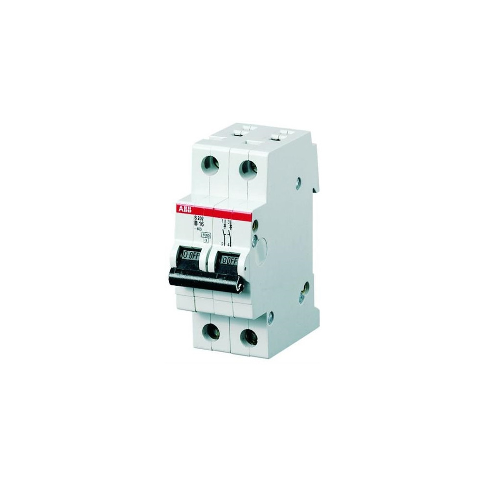 Produktbild för ABB automatsäkring MCB 13A C, 2-pol, 6kA, 230/400V AC, 36 mm