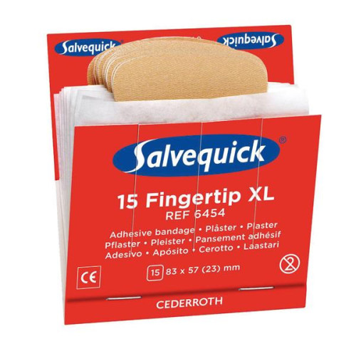 ORKLA CARE AB Plåster, Salvequick Fingertip 6454, textil, XL, förpackning...