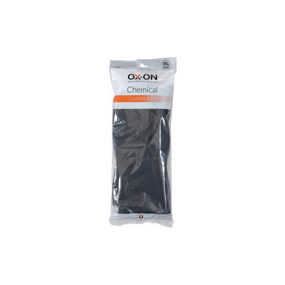 Produktbild för Kemihandskar OX-ON® Chemical Comfort 6301, svart str. 6, 12...