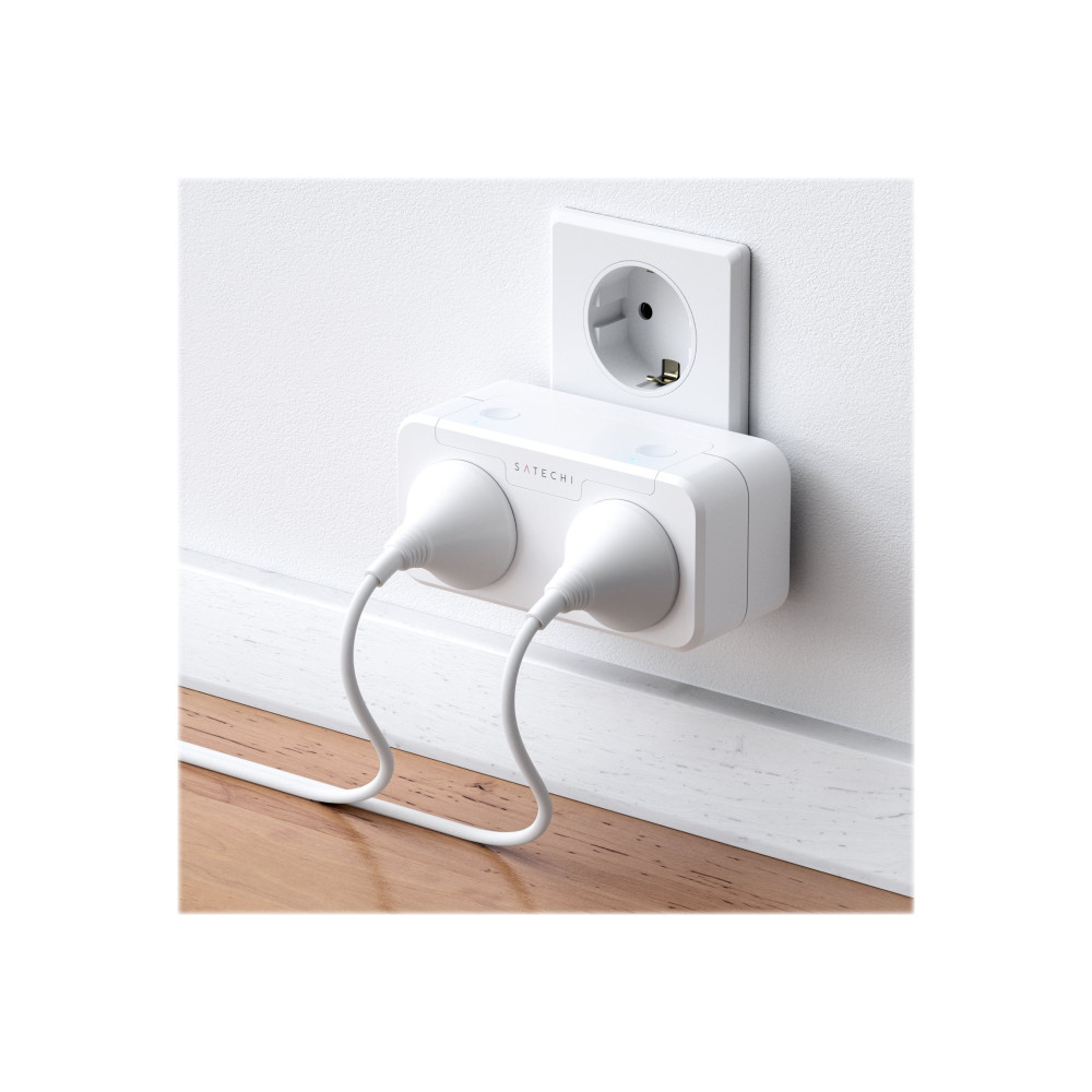 Produktbild för Satechi Dual Smart Outlet - smart kontakt - Wi-Fi - vit