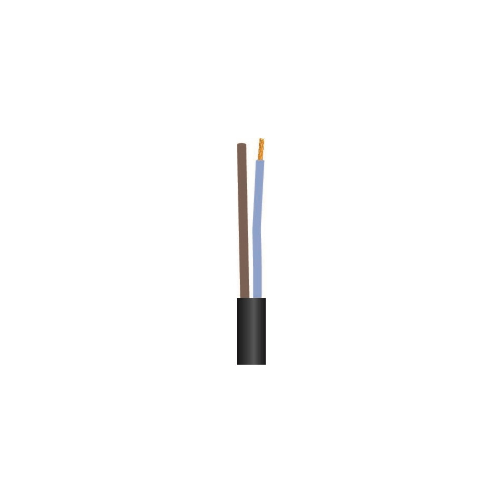 Produktbild för Platt kabel, PVC 2x0,75 mm² PKLF svart 300/300V, ring, kabel...