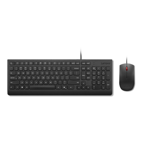 Lenovo Lenovo Essential Wired Combo - sats med tangentbord och mus - QWERTY - Nordisk - svart Inmatningsenhet