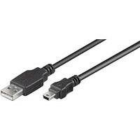 Produktbild för VIVOLINK USB-kabel USB-A till Mini USB B, 5-pol, svart, 1,8...