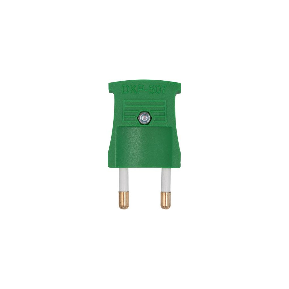 Produktbild för Platt plugg utan jord grön 16A 250V, för tråd Ø2,5-9 mm förs...