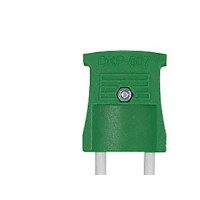 Produktbild för Platt plugg utan jord grön 16A 250V, för tråd Ø2,5-9 mm förs...