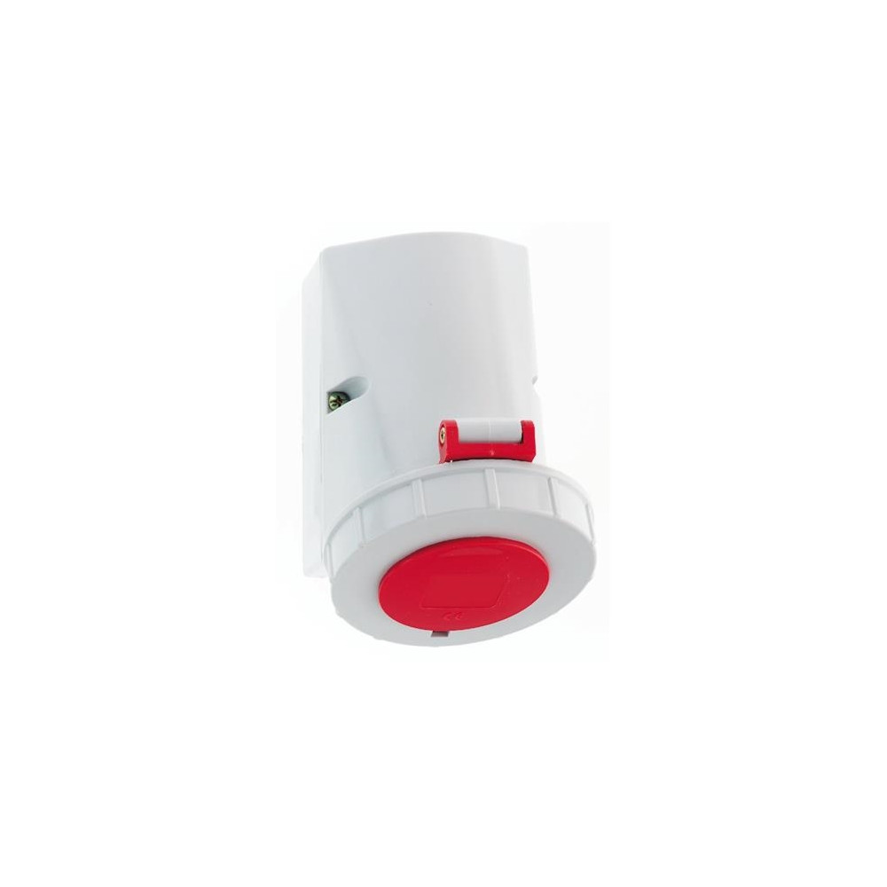 Produktbild för BALS CEE vägguttag H6 400V 16A 5-polig röd breddxhöjd 75x100...