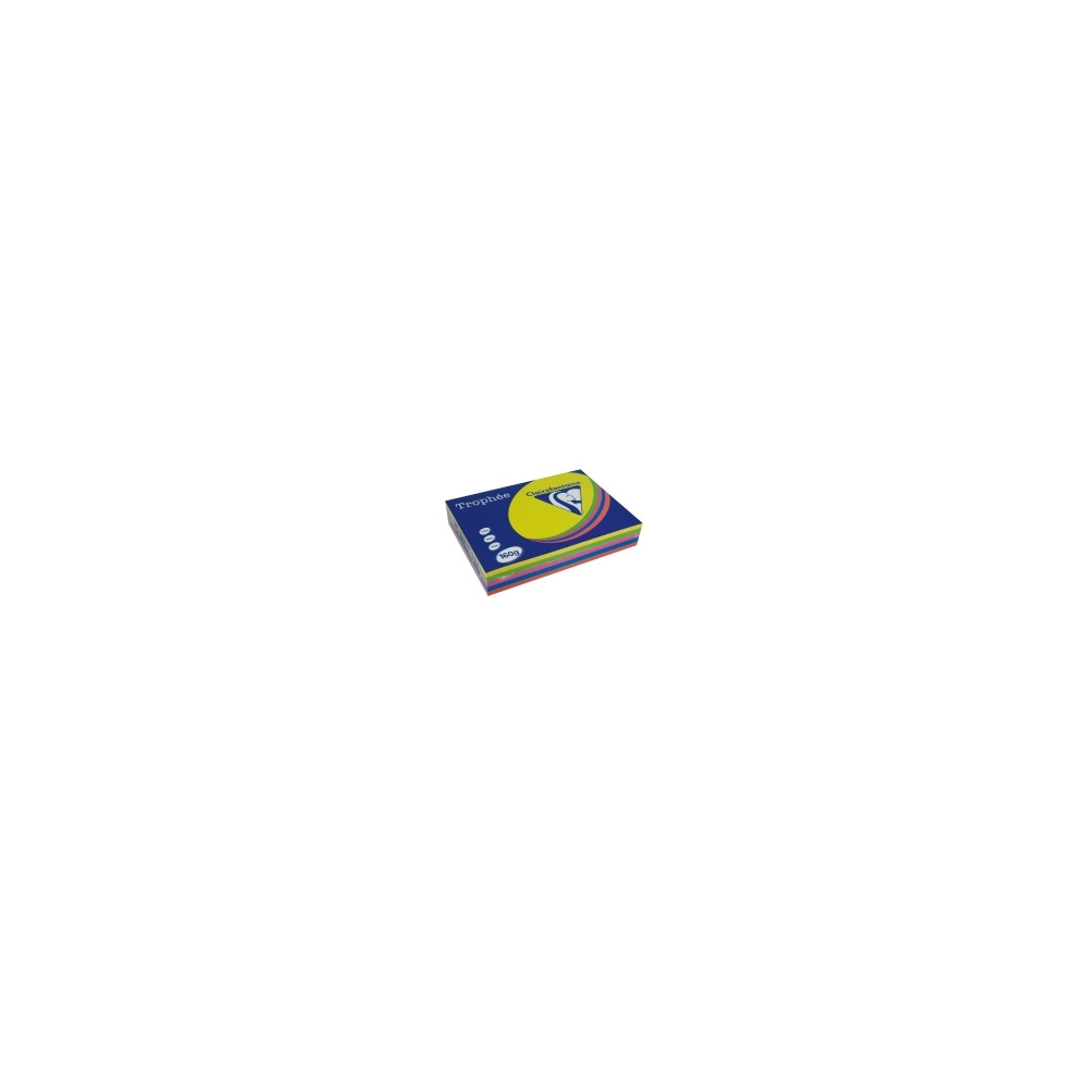 Produktbild för Färgat papper Trophée A4 160 g assort. intensiva färger 1713...