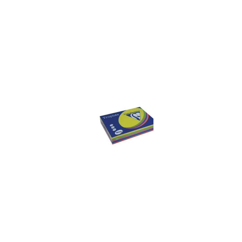 Produktbild för Färgat papper Trophée A4 160 g assort. intensiva färger 1713...