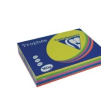 Produktbild för Färgat papper Trophée A4 160 g assort. intensiva färger 1713...