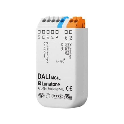 Solar Plus DALI inputmodul med 4 ingångar för 230V-strömbrytare med fjä...