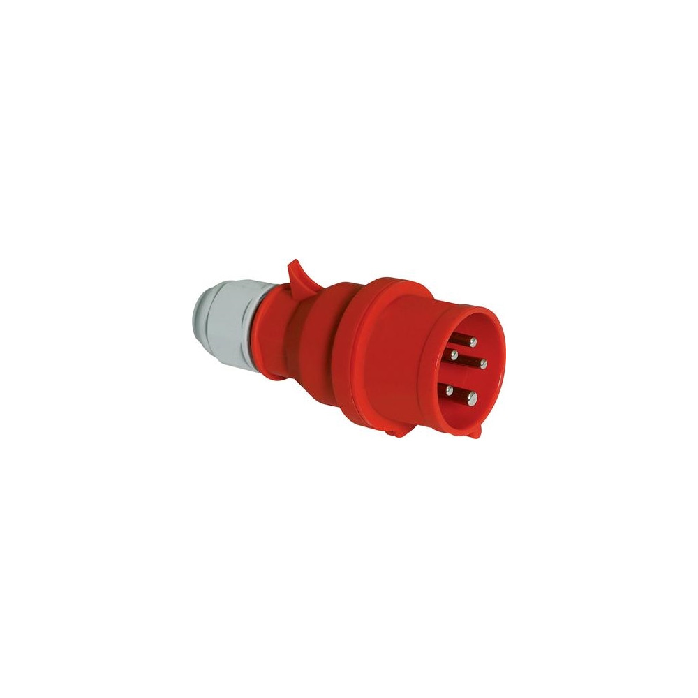 Produktbild för BALS CEE stickpropp 32A 400V H6 5-pol röd, IP44, skruvfri Qu...