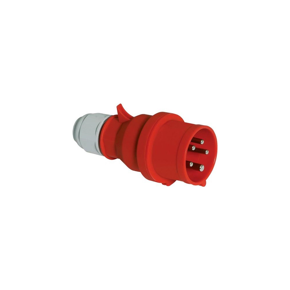 Produktbild för BALS CEE stickpropp 32A 400V H6 5-pol röd, IP44, skruvfri Qu...