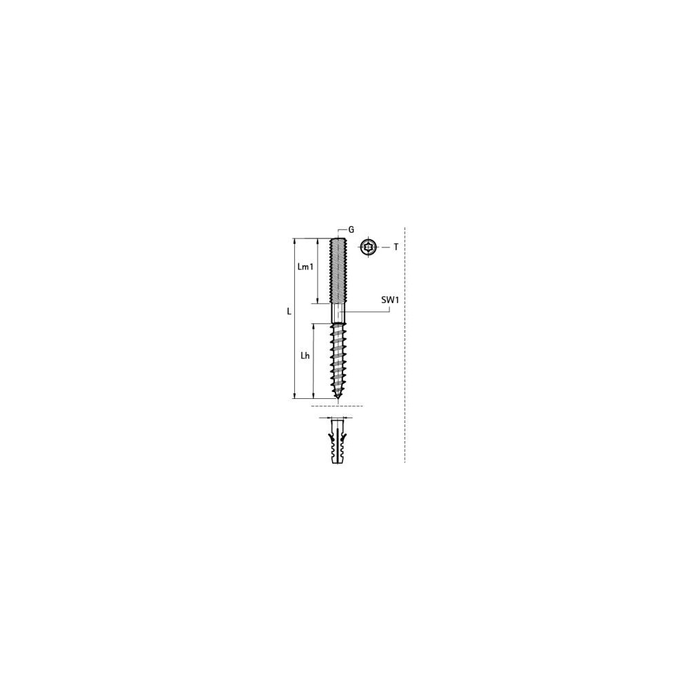 Produktbild för Walraven ansats-/infästningsskruv M10x80 mm