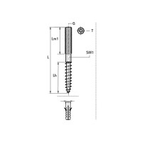 Produktbild för Walraven ansats-/infästningsskruv M10x80 mm