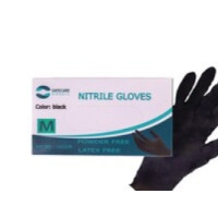 Produktbild för Nitrilhandsker Safecare Nordic, sort, str M, pakke a 100 stk