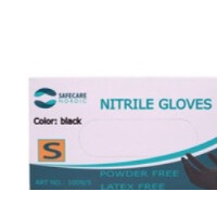 Produktbild för Nitrilhandsker Safecare Nordic, sort, str S, pakke a 100 stk