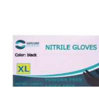Produktbild för Nitrilhandskar Safecare Nordic 4,2 g svarta stl. XL, förpack...