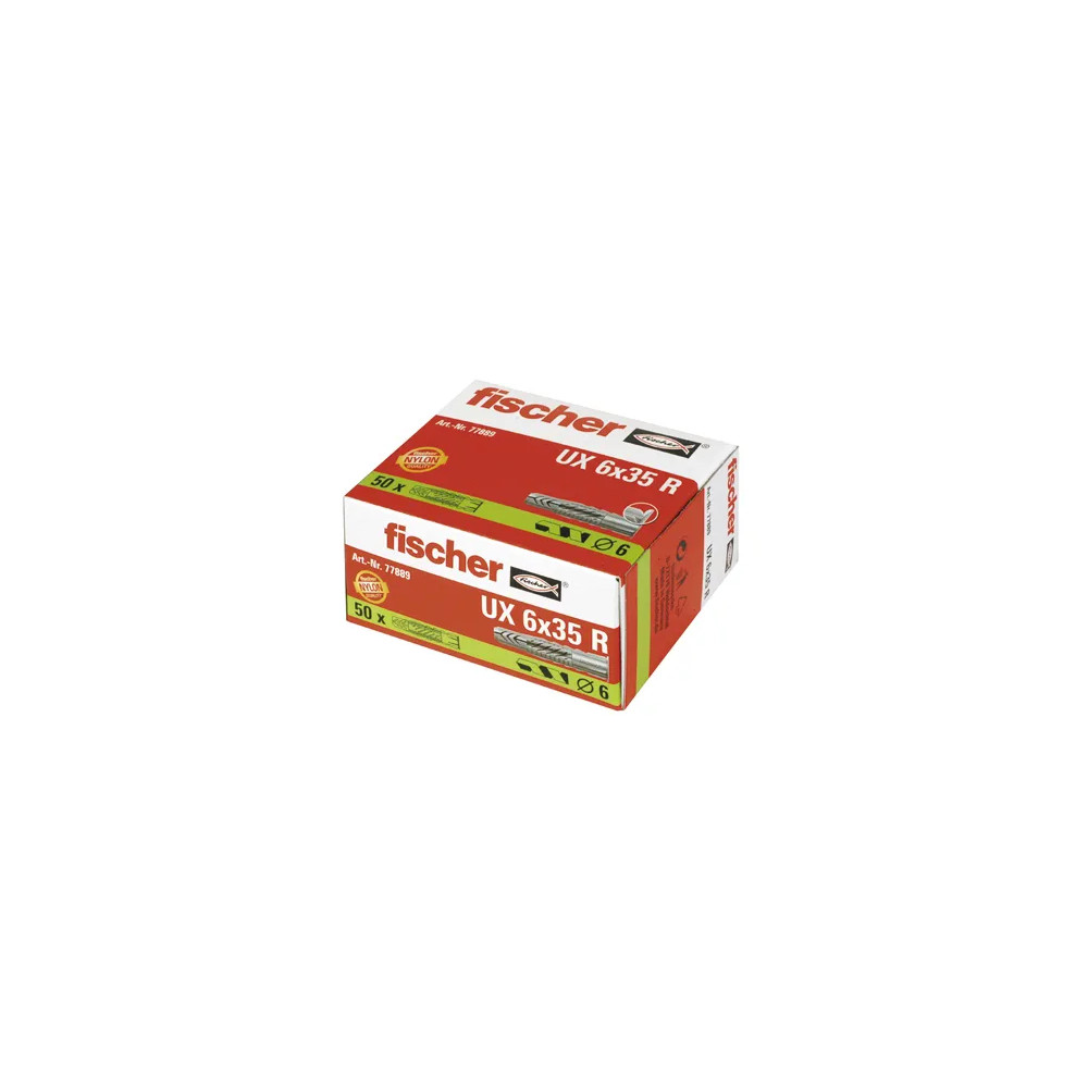 Produktbild för Fischer 77889, Väggplugg, Autoklaverad lättbetong, Tegel, Be...
