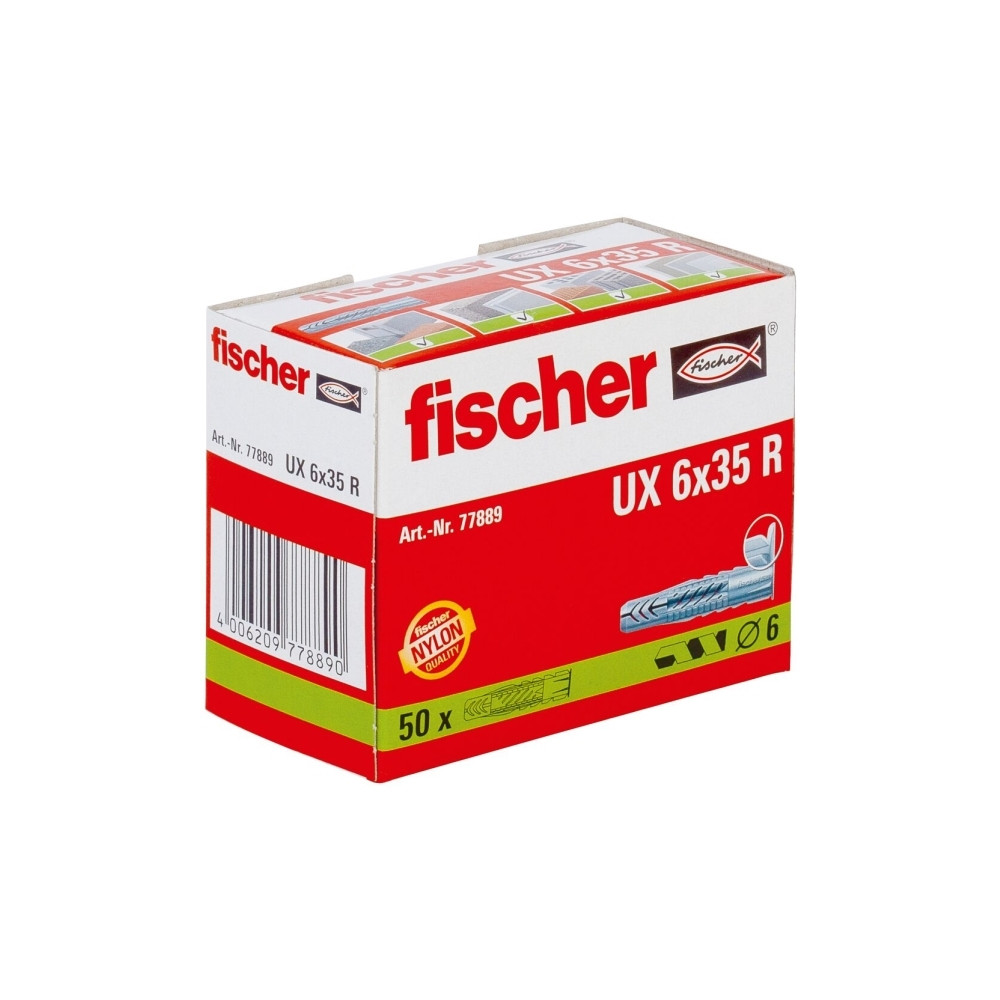 Produktbild för Fischer 77889, Väggplugg, Autoklaverad lättbetong, Tegel, Be...