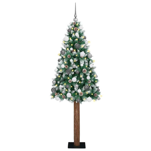 vidaXL Smal julgran Grön 180 cm PVC och solid furu
