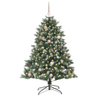 Produktbild för Konstgjord julgran Grön 150 cm PVC och Plast och Stål