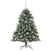 Produktbild för Konstgjord julgran Grön 150 cm PVC och Plast och Stål