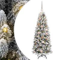 Produktbild för Konstgjord julgran Vit 120 cm PVC, Plast, Stål och PE