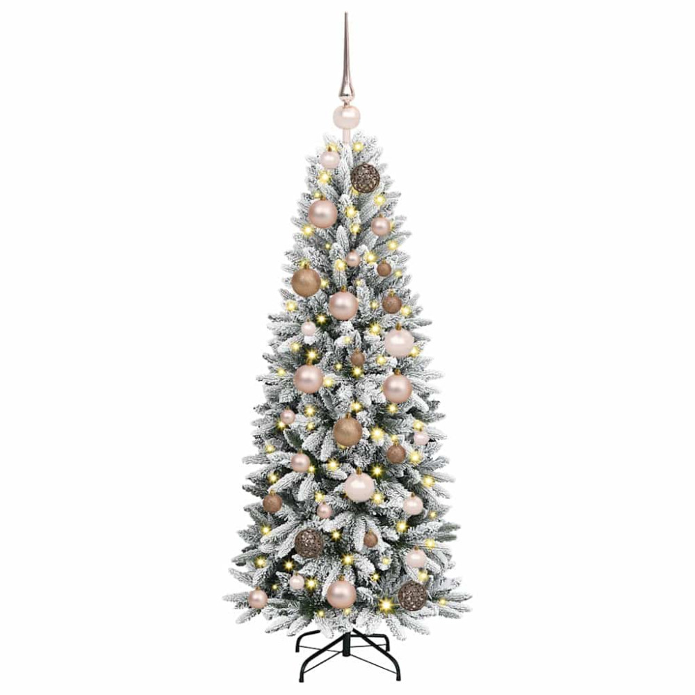 Produktbild för Konstgjord julgran Vit 120 cm PVC, Plast, Stål och PE