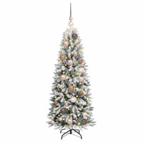 Produktbild för Konstgjord julgran Vit 120 cm PVC, Plast, Stål och PE