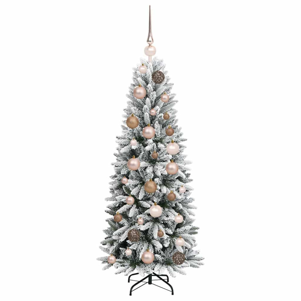 Produktbild för Konstgjord julgran Vit 120 cm PVC, Plast, Stål och PE