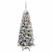 Produktbild för Konstgjord julgran Vit 120 cm PVC, Plast, Stål och PE