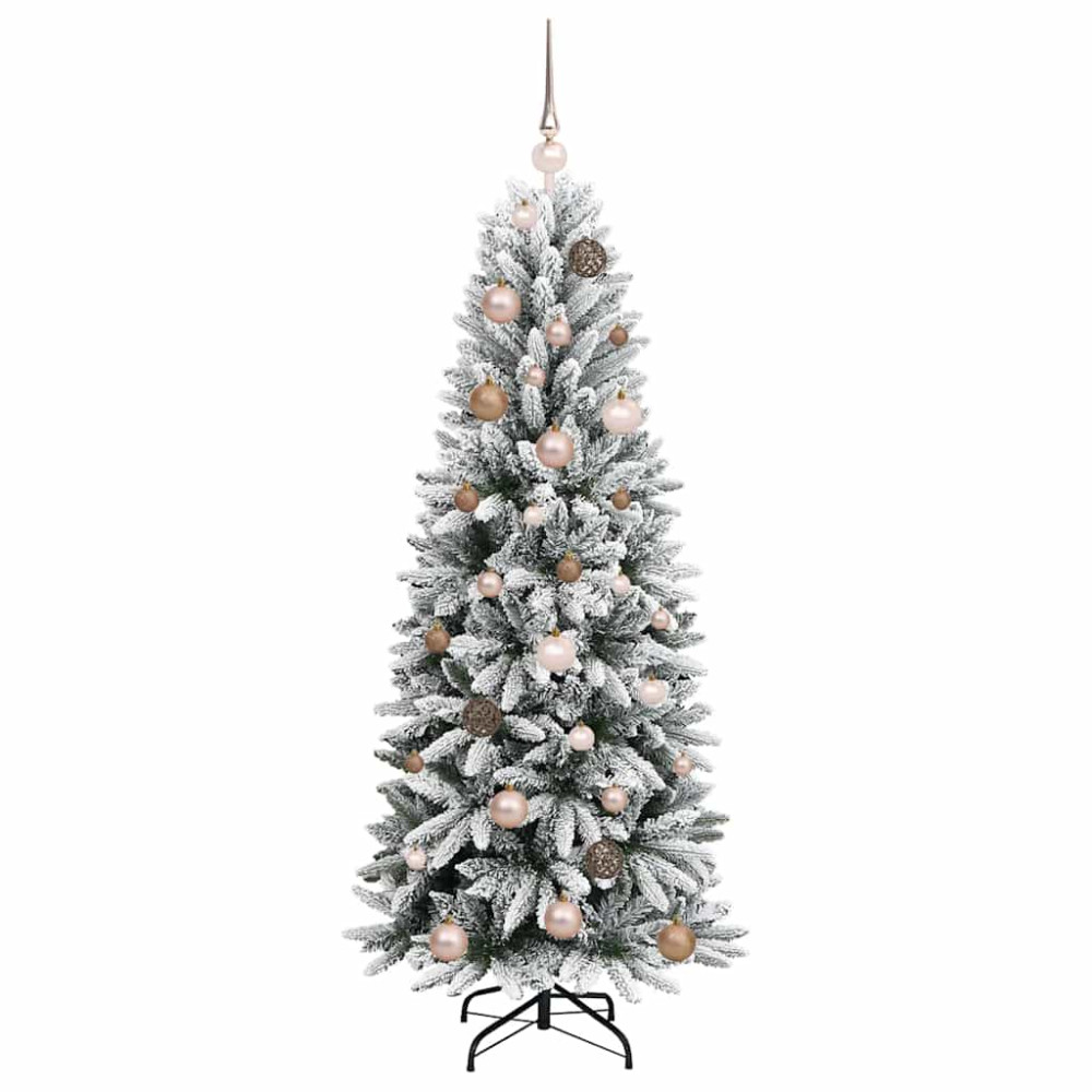 Produktbild för Konstgjord julgran Vit 150 cm PVC, Plast, Stål och PE