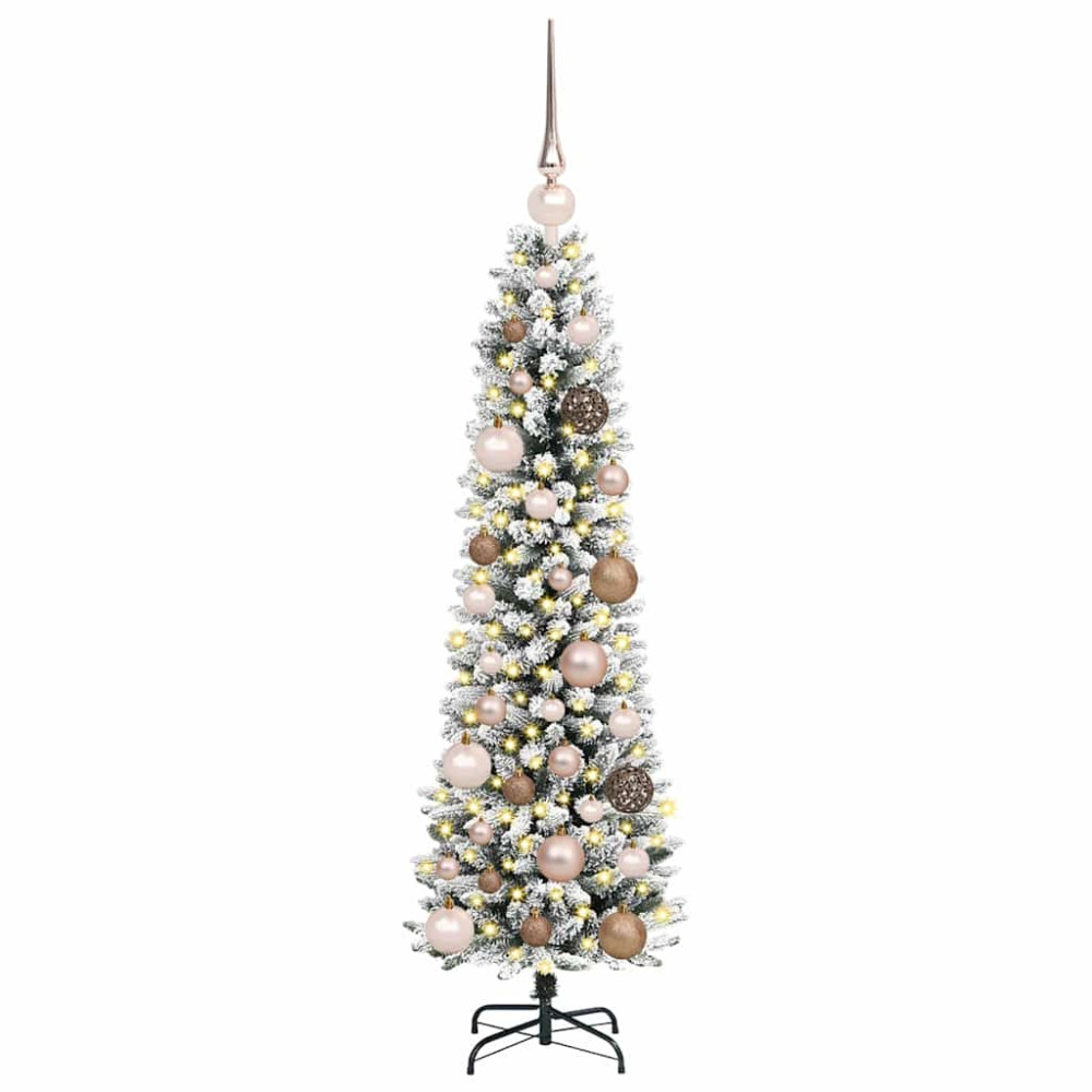 Produktbild för Konstgjord julgran Vit 120 cm PVC och Metall och Plast