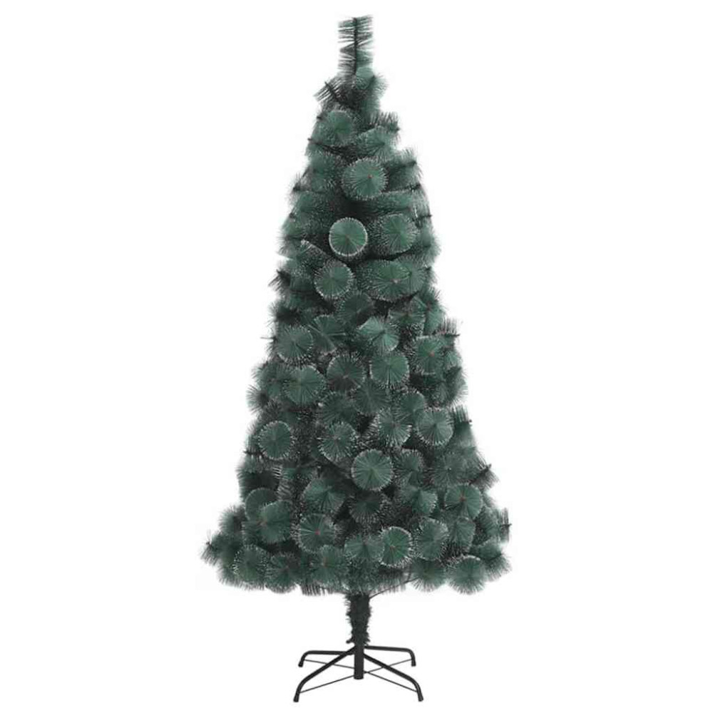 Produktbild för Konstgjord förbelyst julgran med bollar Grön 150 cm PET