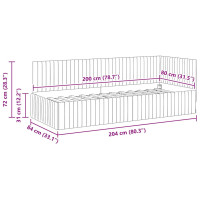 Produktbild för Hörn Sängram med huvudgavel Mörkgrön 80 cm x 200 cm Sammet