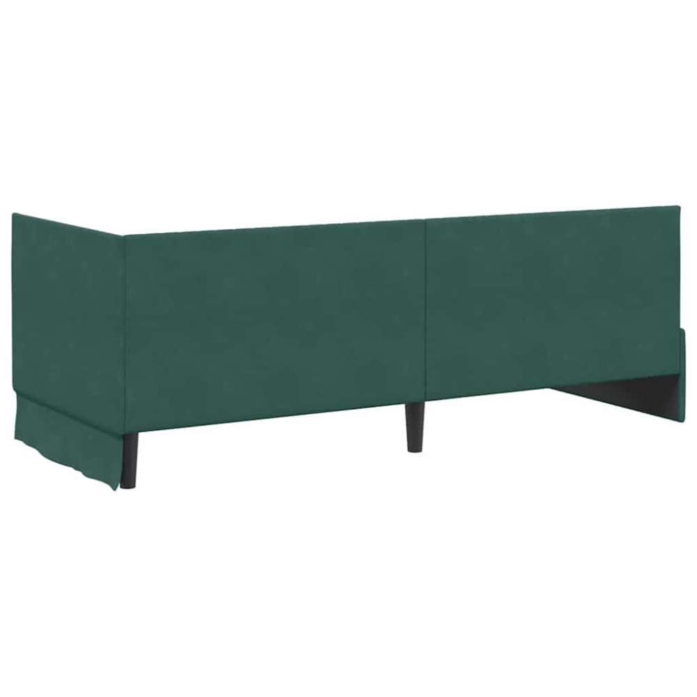 Produktbild för Hörn Sängram med huvudgavel Mörkgrön 80 cm x 200 cm Sammet