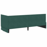 Produktbild för Hörn Sängram med huvudgavel Mörkgrön 80 cm x 200 cm Sammet