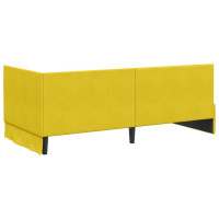 Produktbild för Hörn Sängram med huvudgavel Gul 90 cm x 190 cm Sammet