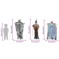 Produktbild för Halloween Hängande Spöke 3 pcs Flerfärgsdesign 61 x 97 cm