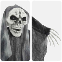 Produktbild för Halloween Hängande Spöke 3 pcs Svart 66 x 110 cm Polyester