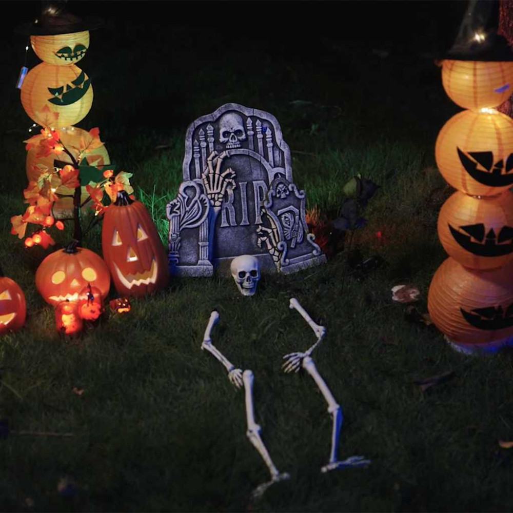 Produktbild för Halloween Skelett med Markspikar Vit 45,5 x 13 cm Polypropylen