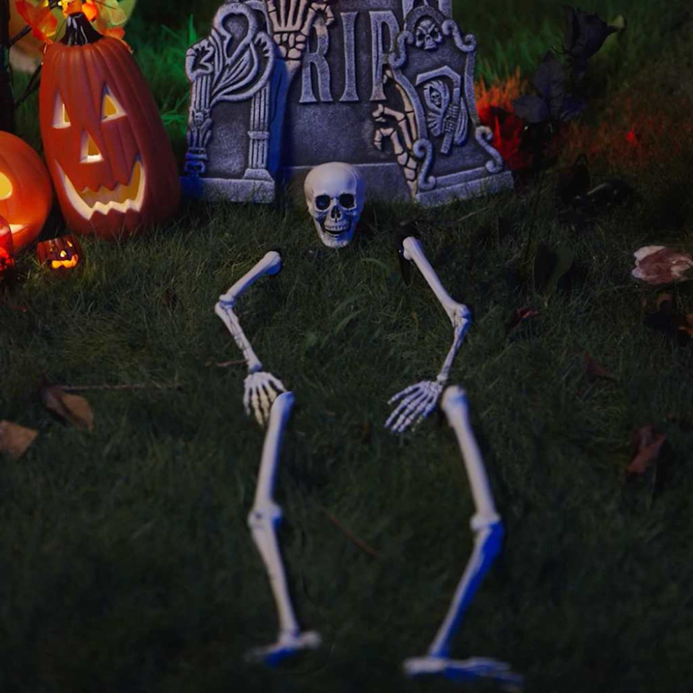Produktbild för Halloween Skelett med Markspikar Vit 45,5 x 13 cm Polypropylen