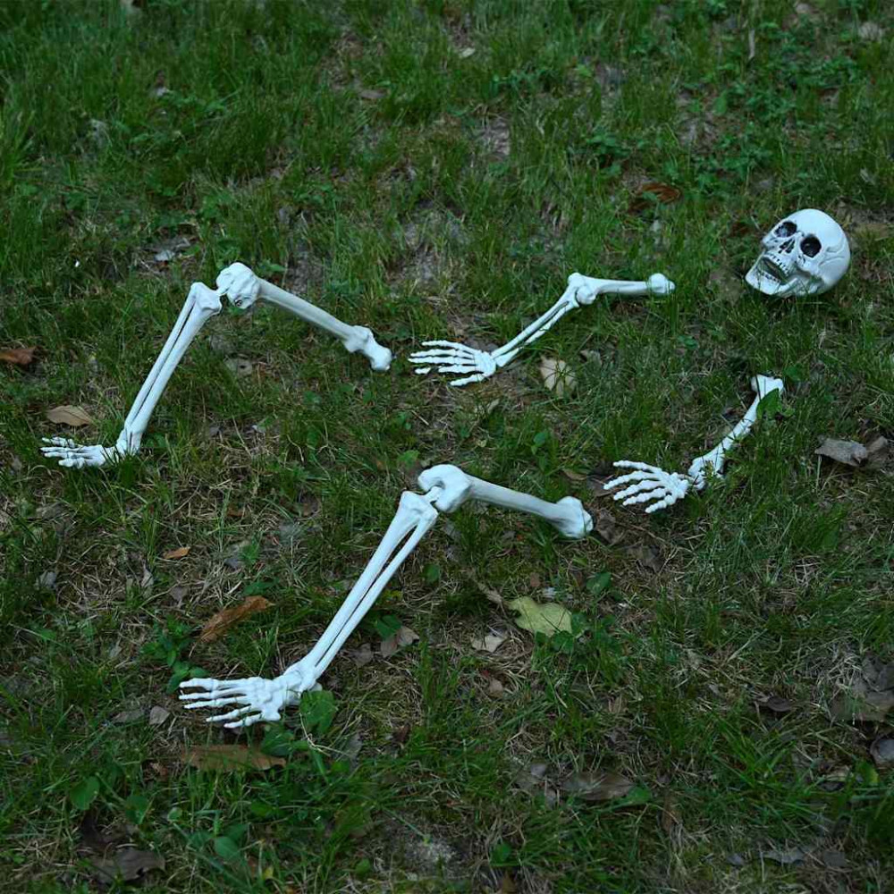 Produktbild för Halloween Skelett med Markspikar Vit 45,5 x 13 cm Polypropylen